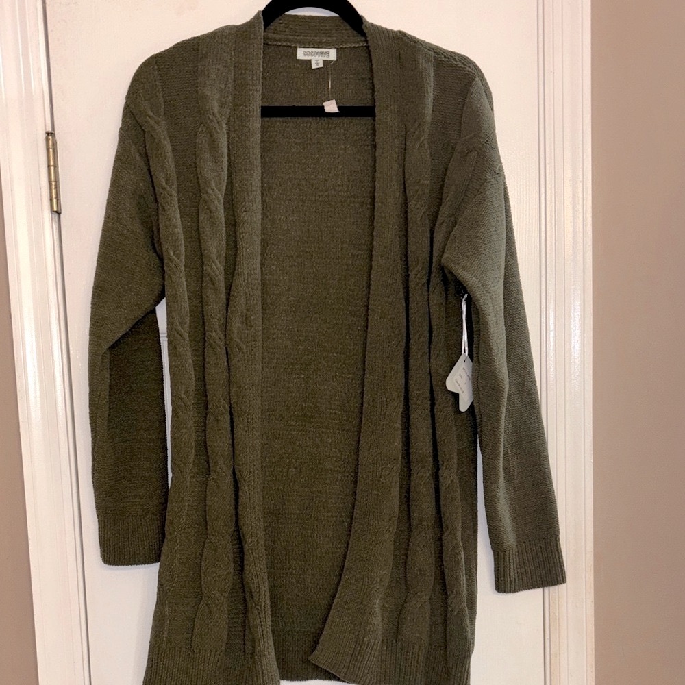 Cocovine Olive Cable Knit Cardigan (new)